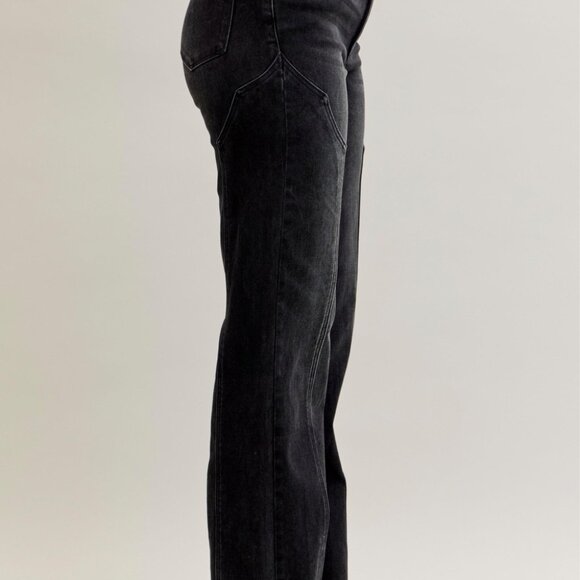 Judy Blue Mid Rise Straight Western Seam Detail Jeans - Picture 5 of 12